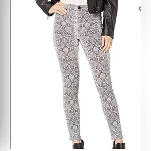 Hudson Barbara Super Skinny Jeans Women's Size 26 Coated Gray Python